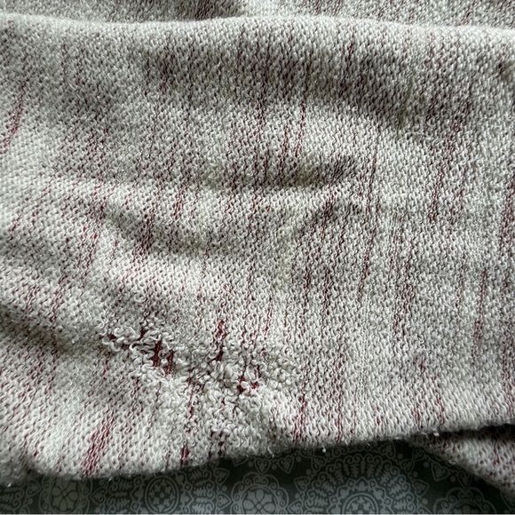 J. America Baja-Style Hoodie Red Cream Striped Pullover Size L - Picture 6 of 6